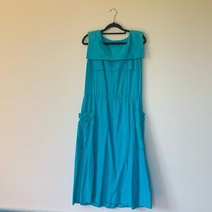 Vintage Teal Linen Dress